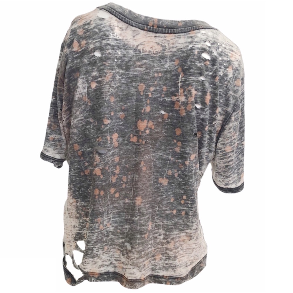 Mickey Mouse Bleach Splatter Crop Top SZ L - Picture 2 of 8